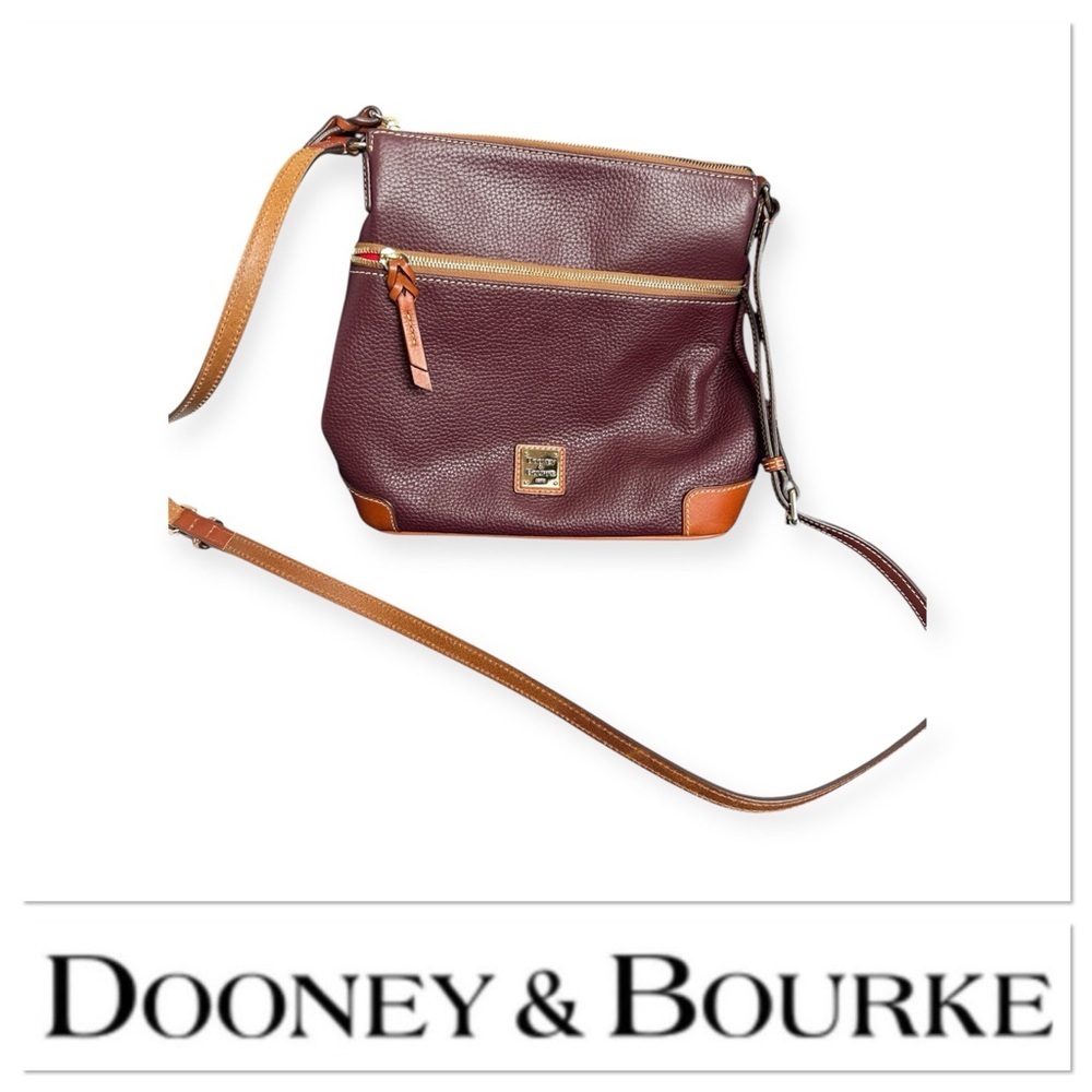 Dooney & Bourke Burgundy Crossbody with Tan Trim
